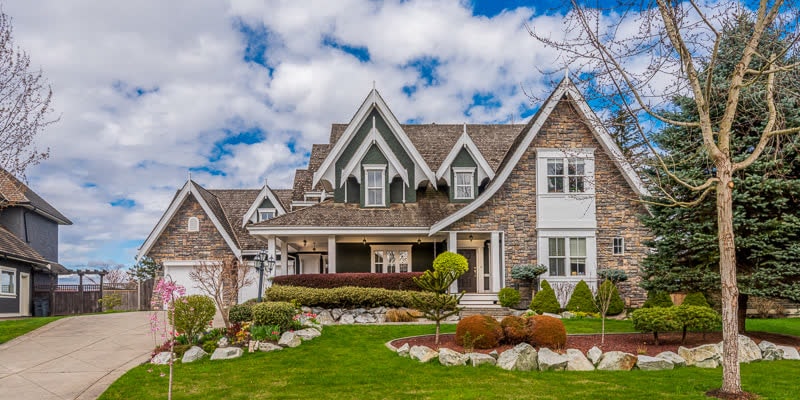 Drone aerial photography of luxury residential estate in Oshawa